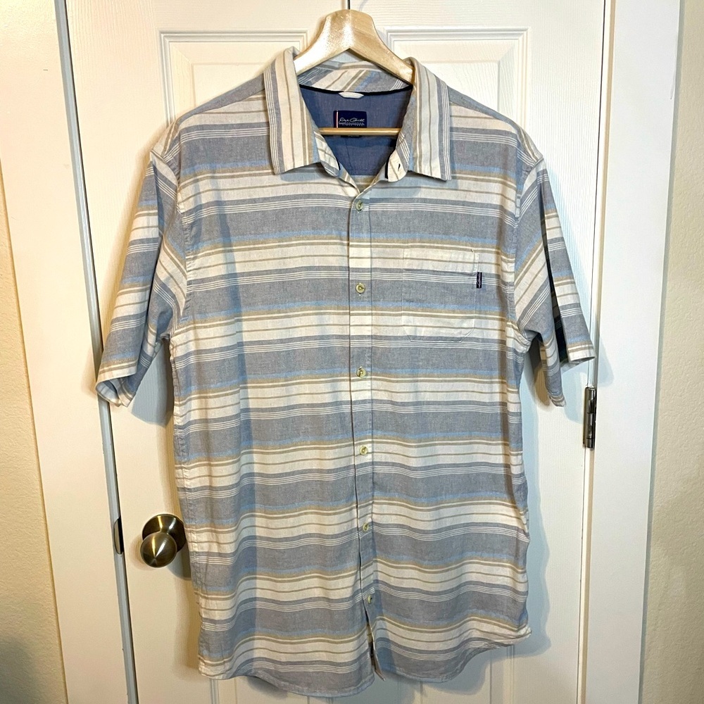 Jack O’Neill Collection striped short sleeve button down shirt sz XXL